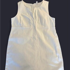 Nautica White Sleeveless Shift Dress with Front Pleat